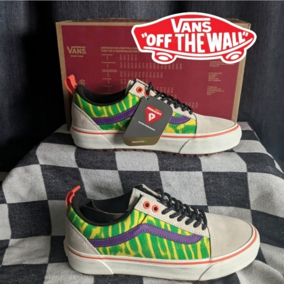 Vans Old Skool MTE 1 Women 8 Tripped Put Trekker White Green Suede Canvas 122024 - Picture 1 of 13